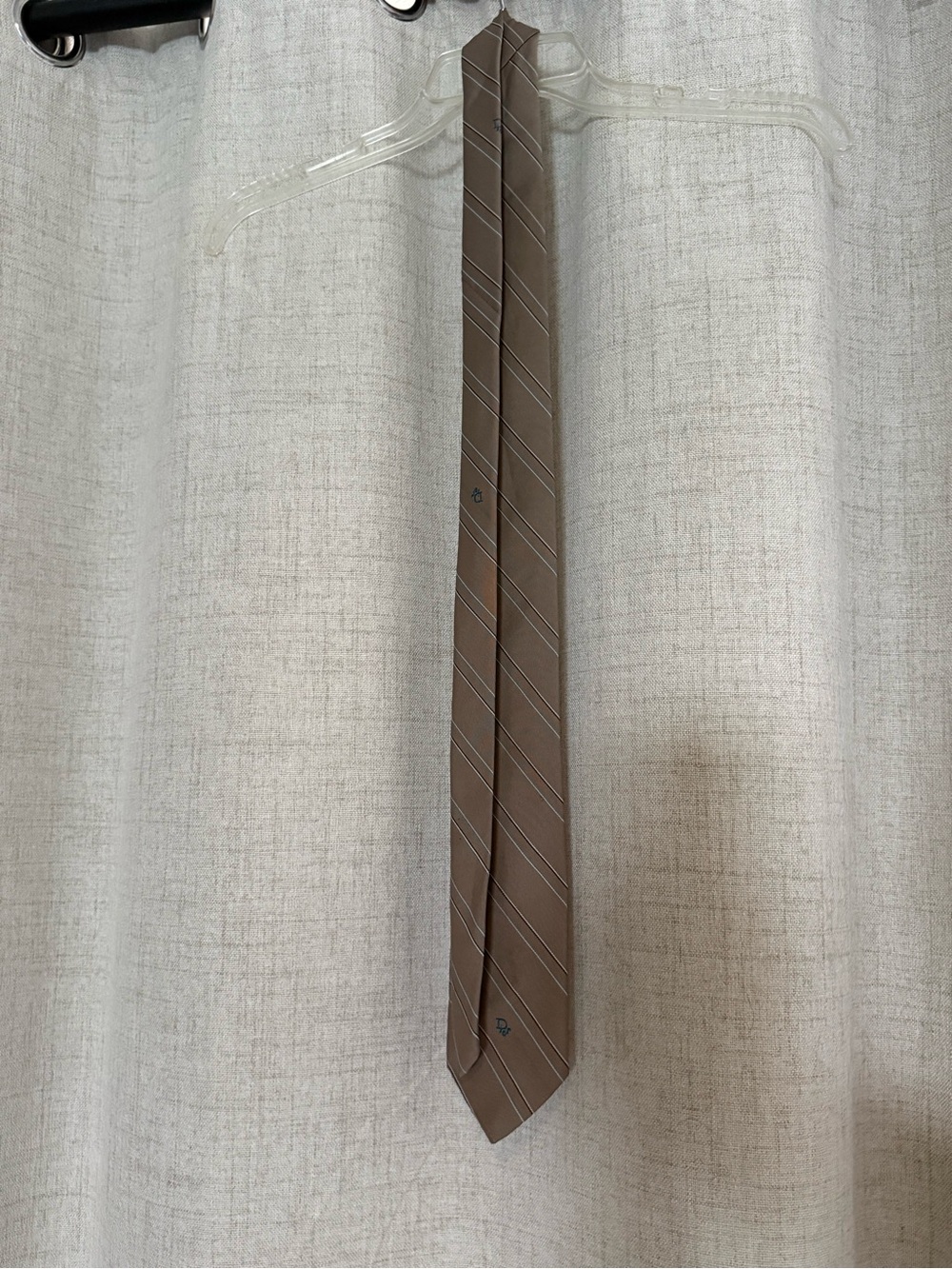 Dior Brown Diagonal-Stripe Silk Tie
